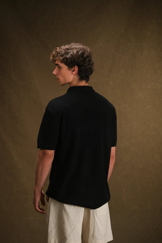 Textured Half-Zip Polo Men's T-Shirt | Regular Fit