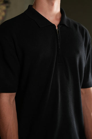 Textured Half-Zip Polo Men's T-Shirt | Regular Fit