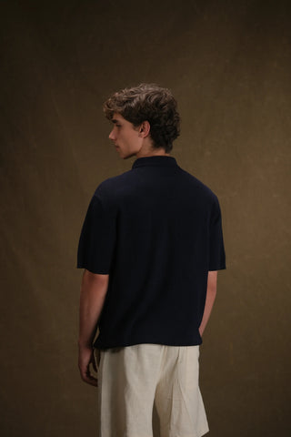 Textured Half-Zip Polo Men's T-Shirt | Regular Fit