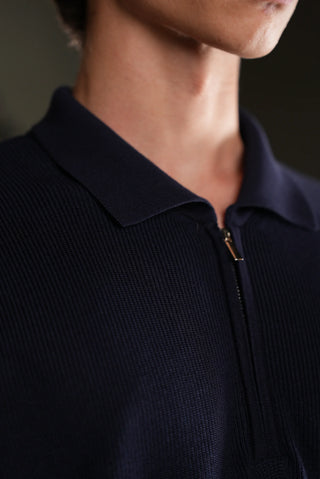 Textured Half-Zip Polo Men's T-Shirt | Regular Fit