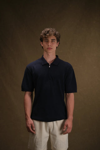 Textured Half-Zip Polo Men's T-Shirt | Regular Fit