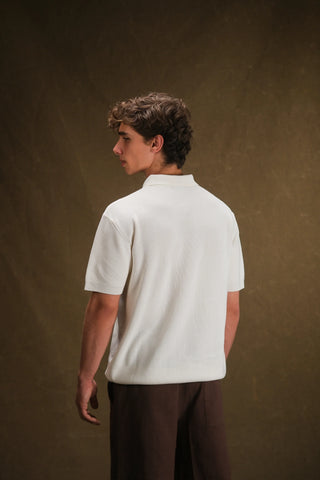 Textured Half-Zip Polo Men's T-Shirt | Regular Fit