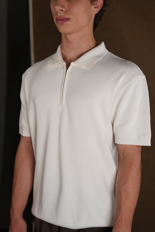 Textured Half-Zip Polo Men's T-Shirt | Regular Fit