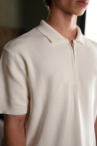 Textured Half-Zip Polo Men's T-Shirt | Regular Fit