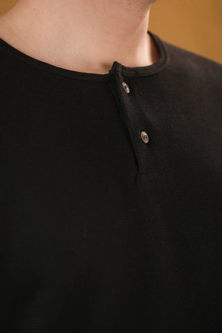 Two-Button Crew Neck Men's T-Shirt | Regular Fit
