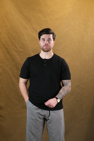 Two-Button Crew Neck Men's T-Shirt | Regular Fit