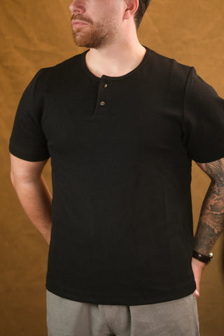 Two-Button Crew Neck Men's T-Shirt | Regular Fit