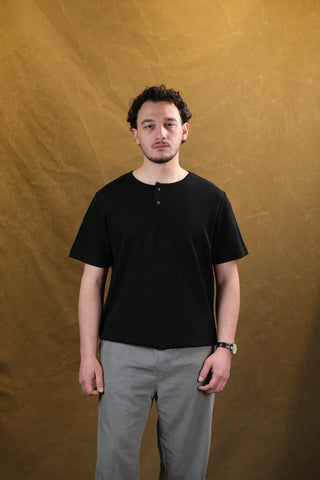 Two-Button Crew Neck Men's T-Shirt | Regular Fit