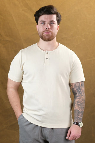 Two-Button Crew Neck Men's T-Shirt | Regular Fit