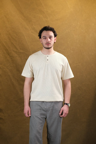 Two-Button Crew Neck Men's T-Shirt | Regular Fit
