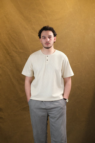 Two-Button Crew Neck Men's T-Shirt | Regular Fit