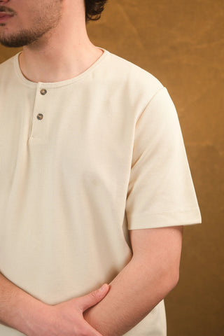 Two-Button Crew Neck Men's T-Shirt | Regular Fit
