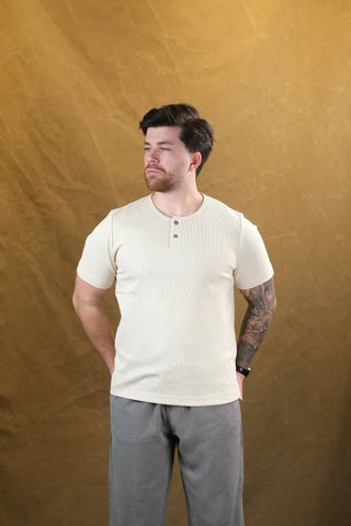 Two-Button Crew Neck Men's T-Shirt | Regular Fit