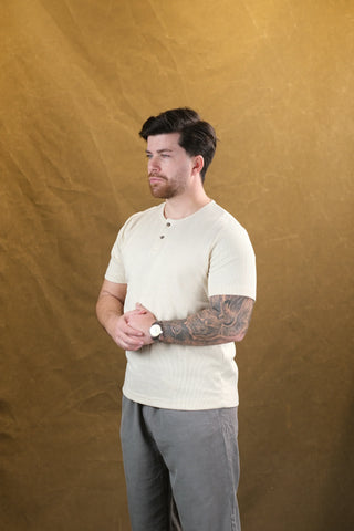 Two-Button Crew Neck Men's T-Shirt | Regular Fit