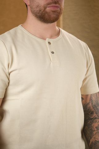 Two-Button Crew Neck Men's T-Shirt | Regular Fit