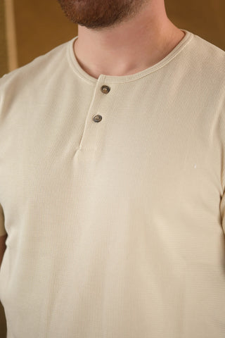 Two-Button Crew Neck Men's T-Shirt | Regular Fit