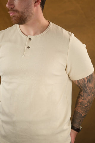 Two-Button Crew Neck Men's T-Shirt | Regular Fit