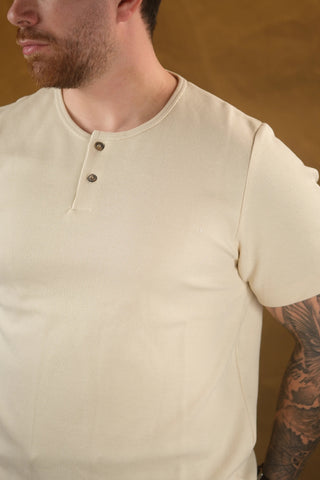 Two-Button Crew Neck Men's T-Shirt | Regular Fit