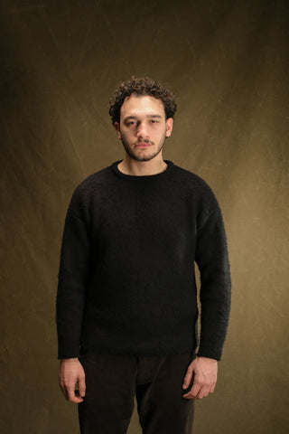 Wool-Blend Crew Neck Heavy Knit Sweater