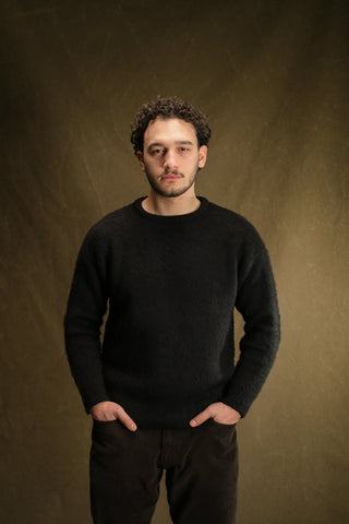 Wool-Blend Crew Neck Heavy Knit Sweater