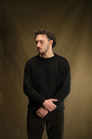 Wool-Blend Crew Neck Heavy Knit Sweater