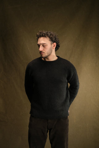 Wool-Blend Crew Neck Heavy Knit Sweater