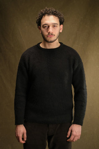Wool-Blend Crew Neck Heavy Knit Sweater