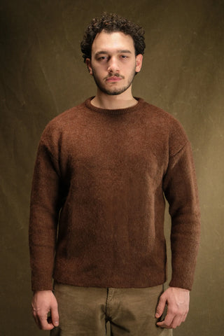 Wool-Blend Crew Neck Heavy Knit Sweater