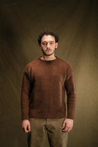Wool-Blend Crew Neck Heavy Knit Sweater