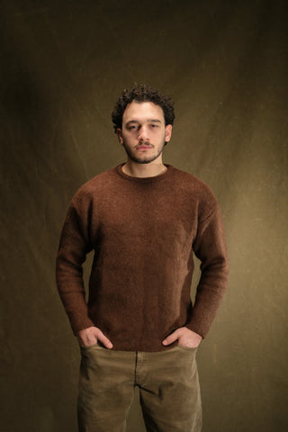 Wool-Blend Crew Neck Heavy Knit Sweater