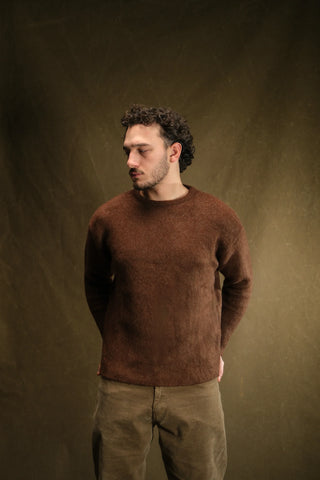 Wool-Blend Crew Neck Heavy Knit Sweater