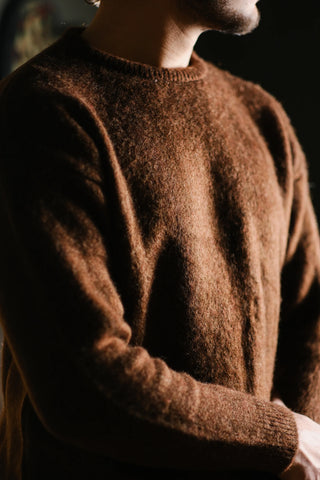 Wool-Blend Crew Neck Heavy Knit Sweater