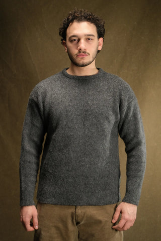 Wool-Blend Crew Neck Heavy Knit Sweater