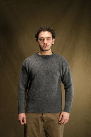 Wool-Blend Crew Neck Heavy Knit Sweater