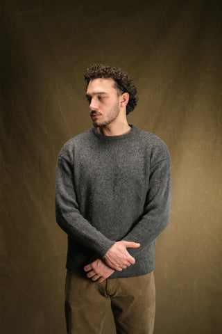 Wool-Blend Crew Neck Heavy Knit Sweater