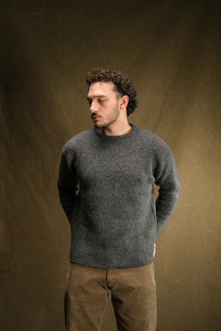 Wool-Blend Crew Neck Heavy Knit Sweater