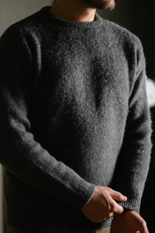 Wool-Blend Crew Neck Heavy Knit Sweater