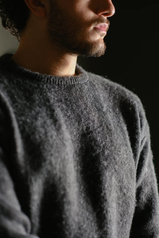 Wool-Blend Crew Neck Heavy Knit Sweater
