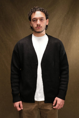 Wool-Textured V-Neck Knit Cardigan