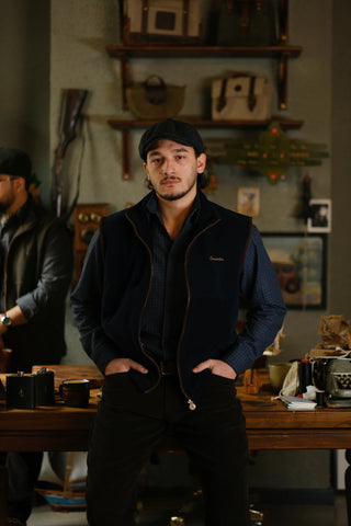 Semender Fully Lined Zip-Up Fleece Vest with Stand Collar