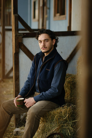 Semender Fully Lined Zip-Up Fleece Vest with Stand Collar