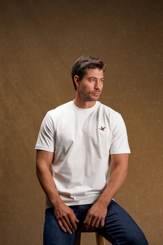 Duck Embroidered White T-Shirt