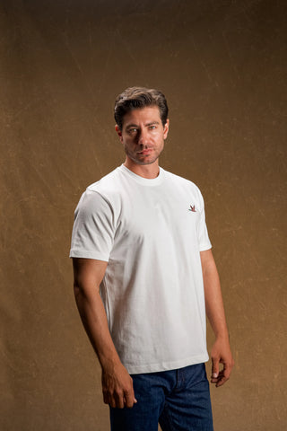 Duck Embroidered White T-Shirt