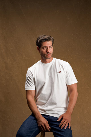 Duck Embroidered White T-Shirt