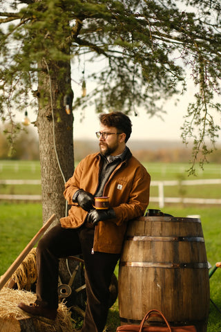 100% Cotton Zip-Up Denim Jacket with Corduroy Collar