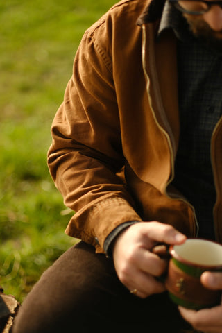 100% Cotton Zip-Up Denim Jacket with Corduroy Collar