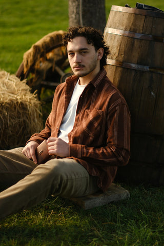 100% Cotton Zip-Up Denim Jacket with Corduroy Collar