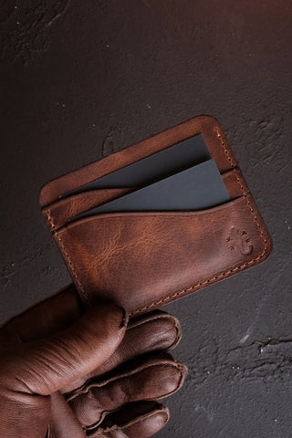 Colt: Minimalist & Stylish Genuine Coffee Leather Unisex Wallet - Cardholder Photo 1