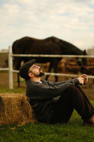 Wool-Textured V-Neck Knit Cardigan