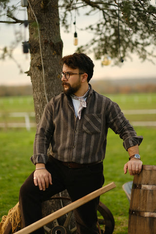 Heavyweight Striped Cotton Flannel Shirt